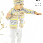 King Cole Cardigans and Hat Pattern 6462
