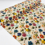 Embroidery Effect Flower Branches Cotton
