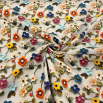 Embroidery Effect Flower Branches Cotton