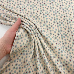 Sage Flower Ribbed Cotton Jersey