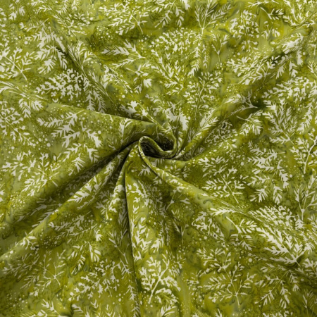 Fir Needle Scatter Lime Batik Cotton