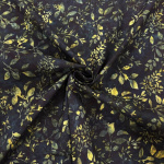 Leaf Scatter Black Batik Cotton