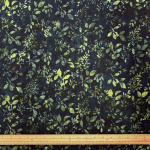 Leaf Scatter Black Batik Cotton