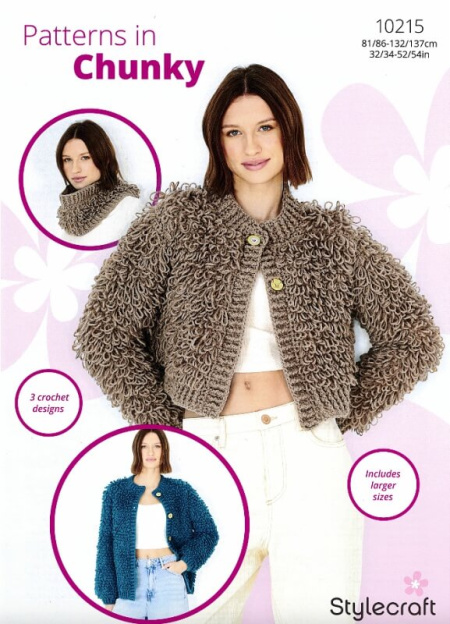 Stylecraft Crochet Cardigan and Snood Pattern 10215