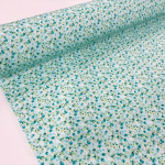 Tiny Teal Blossom Cotton