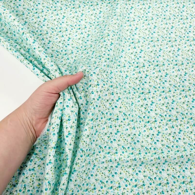 Image of Tiny Teal Blossom Cotton
