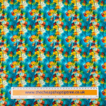 Ginkgo Leaves Turquoise Cotton Poplin