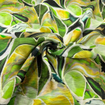 Green Abstract Bamboo Nylon Fabric