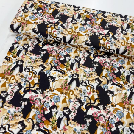 Secret Garden Cats Quilting Cotton