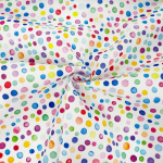 Painted Multicoloured Spots Polycotton
