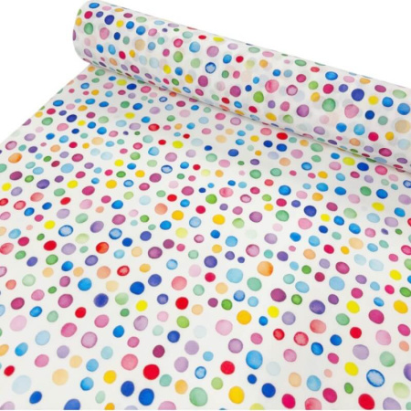 Painted Multicoloured Spots Polycotton
