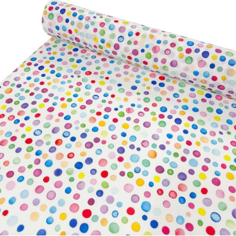 Image of Painted Multicoloured Spots Polycotton