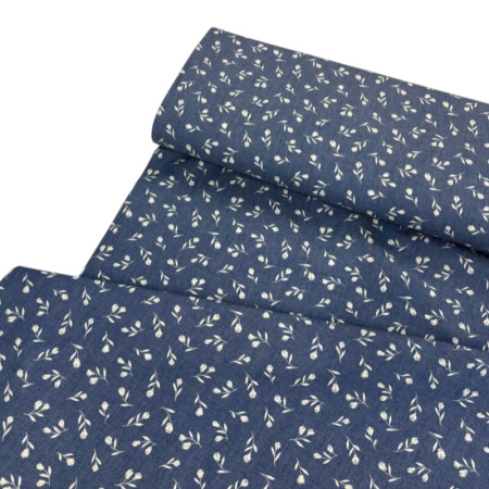 Tulip Sprig Cotton Chambray