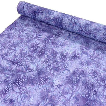Lilac Flowers Dressmaking Batik Cotton