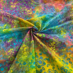 Abstract Flowers Rainbow Dressmaking Batik Cotton