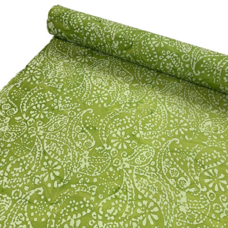Green Paisley Dressmaking Batik Cotton