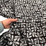 Flower Tile Black Dressmaking Batik Cotton