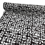 Flower Tile Black Dressmaking Batik Cotton