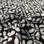 Flower Tile Black Dressmaking Batik Cotton