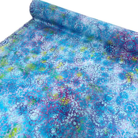 Turquoise Sunflower Dressmaking Batik Cotton