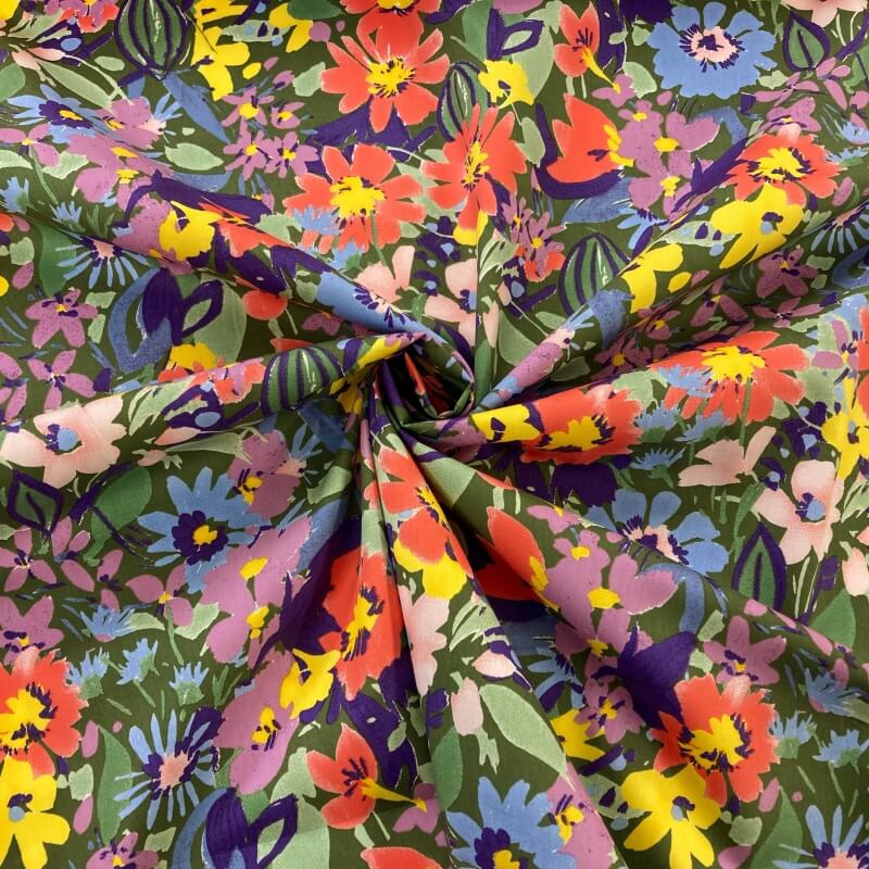 Image of Jungle Flowers Cotton Poplin