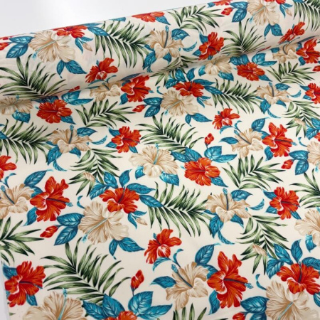 Hawaiian Hibiscus Cotton Poplin