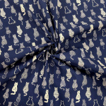 Sitting Cats Cotton Poplin