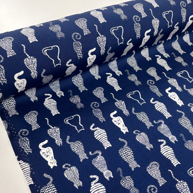 Image of Sitting Cats Cotton Poplin