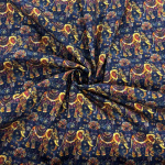 Mehindi Elephants Cotton Poplin