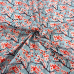 Cherry Blossom Branches Cotton Poplin
