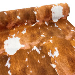 Tan and White Cow Print Velvet