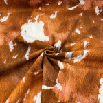 Tan and White Cow Print Velvet