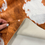Tan and White Cow Print Velvet