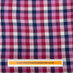 Double Sided Purple Check Double Gauze