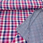 Double Sided Purple Check Double Gauze