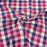 Double Sided Purple Check Double Gauze