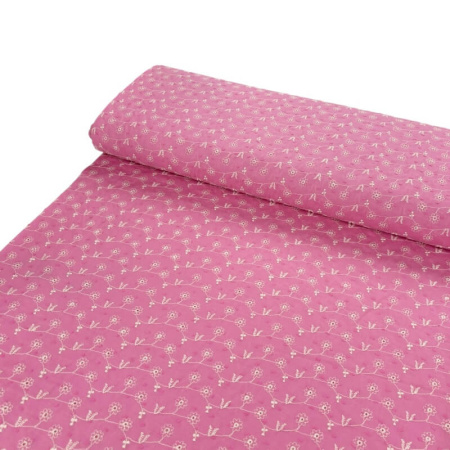 Pink Embroidery Anglais Dobby