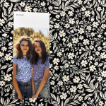 Black and Cream Garden Flowers Cotton Jersey