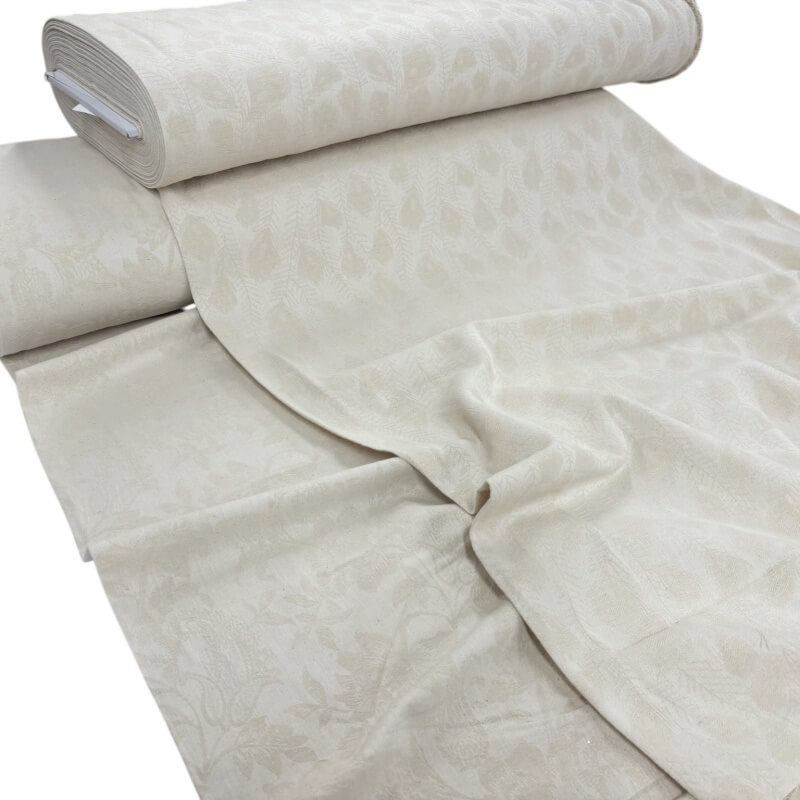 Image of Natural Jacquard Fabric Linen Viscose