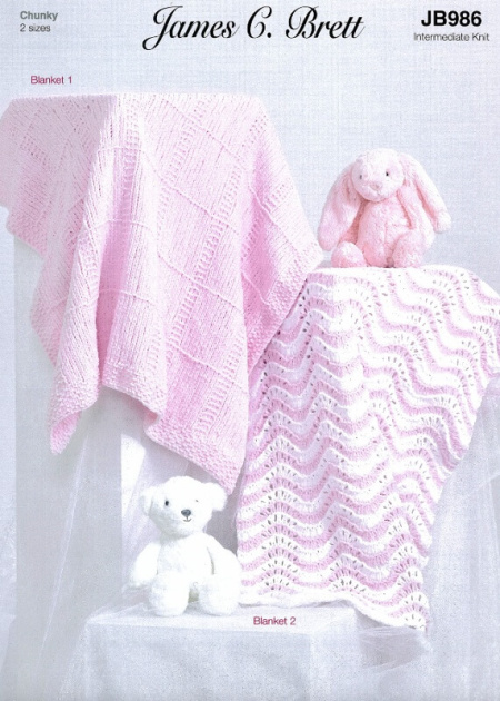 James C Brett Blankets Pattern JB986