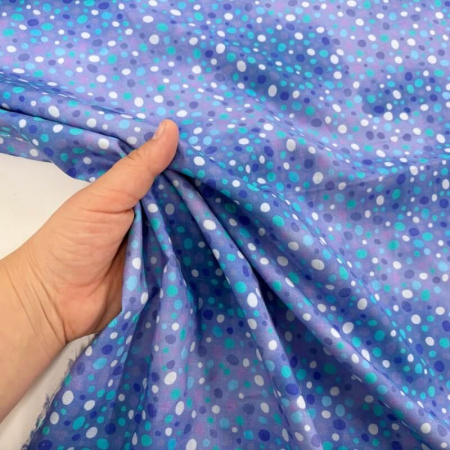 Blue and Lilac Dino Spot Quilting Cotton
