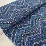 Blue Flower Zig Zag Quilting Cotton