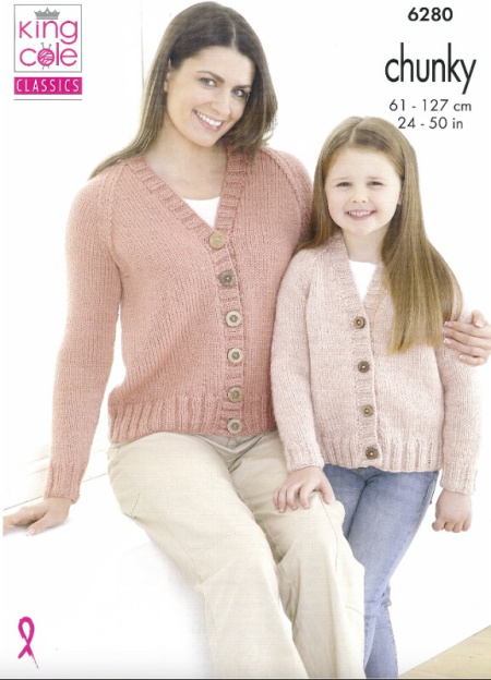 King Cole Cardigan and Sweater Pattern 6280
