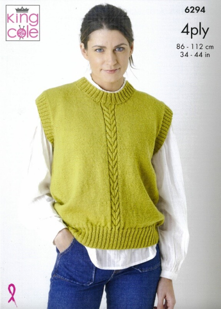 King Cole Cardigan and Slipover Pattern 6294
