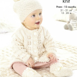 King Cole Matinee Coat, Cardigan, Hats, Bootee and Blanket Pattern 6327