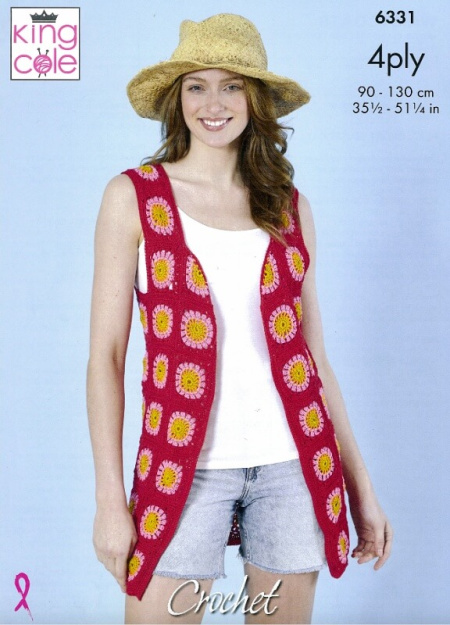 King Cole Crochet Waistcoats Pattern 6331