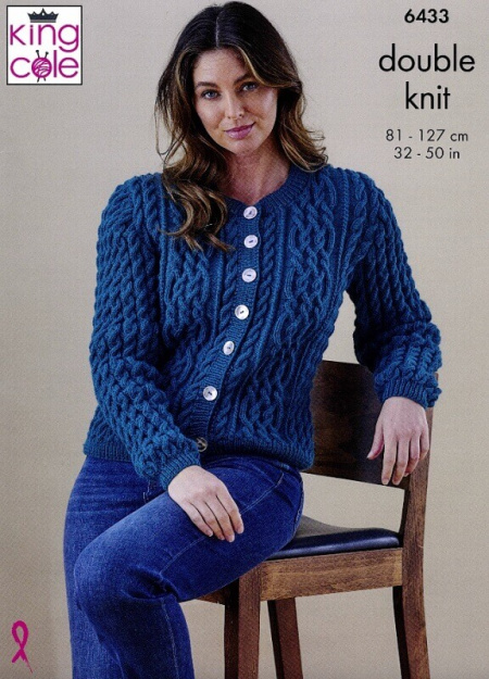 King Cole Cardigan and Slipover Pattern 6433
