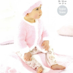 King Cole Pram Blanket, Cardgian, Hooded Top, Hat and Socks Pattern 5619