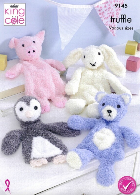 King Cole Flat Snuggle Toys Pattern 9145