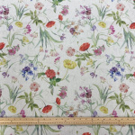 Garden Flowers Linen Look